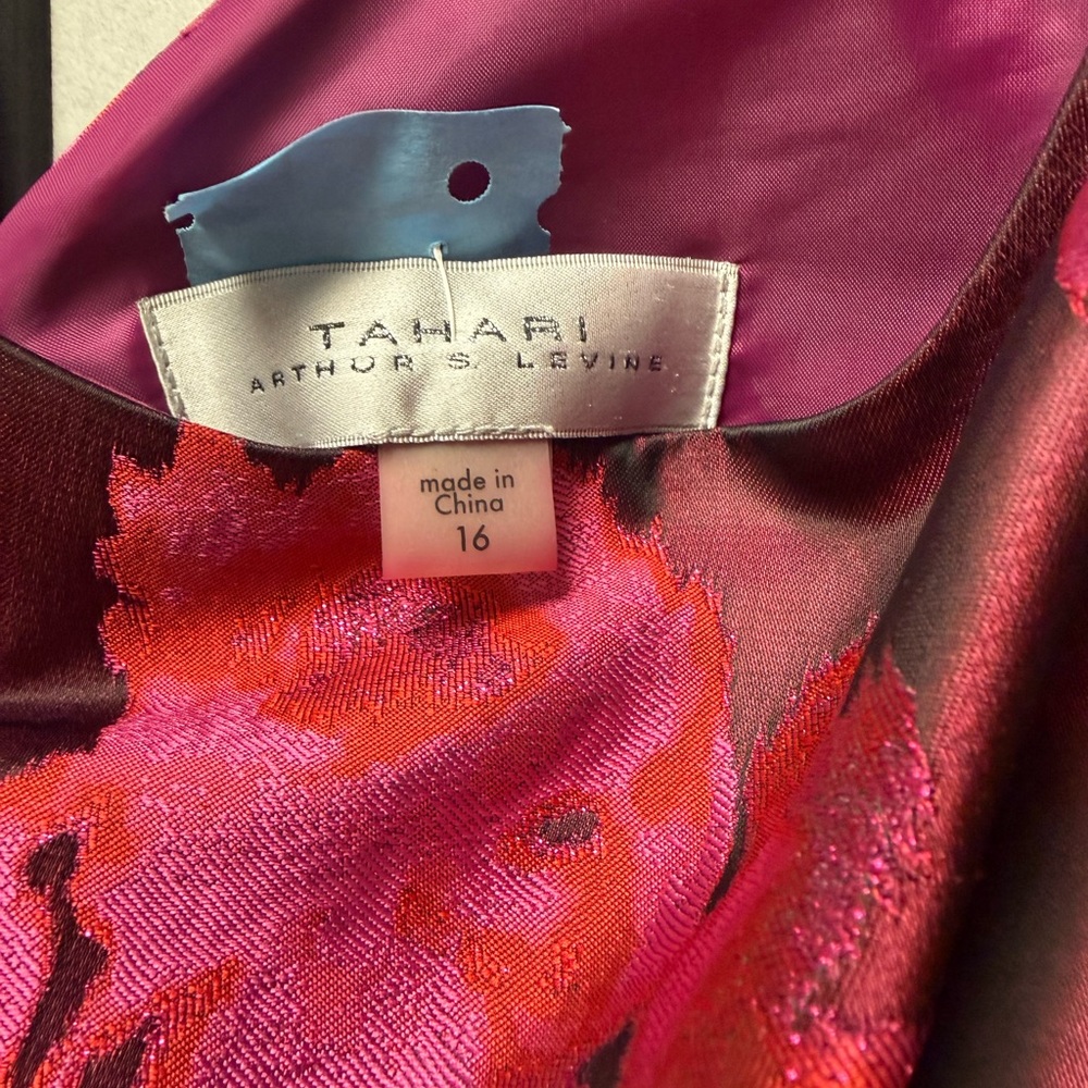 Tahari Pink and Red Satin Dress - Picture 3 of 3